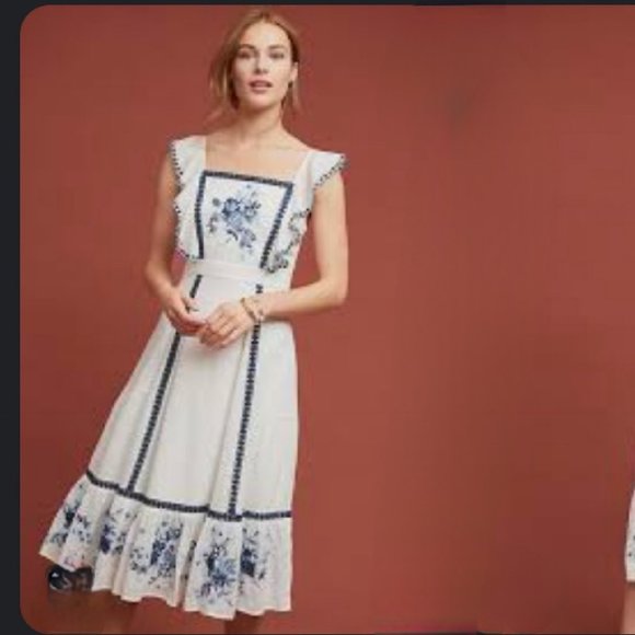 Anthropologie Dresses & Skirts - Farm Rio for Anthropologie Galatea Embroidered Dress